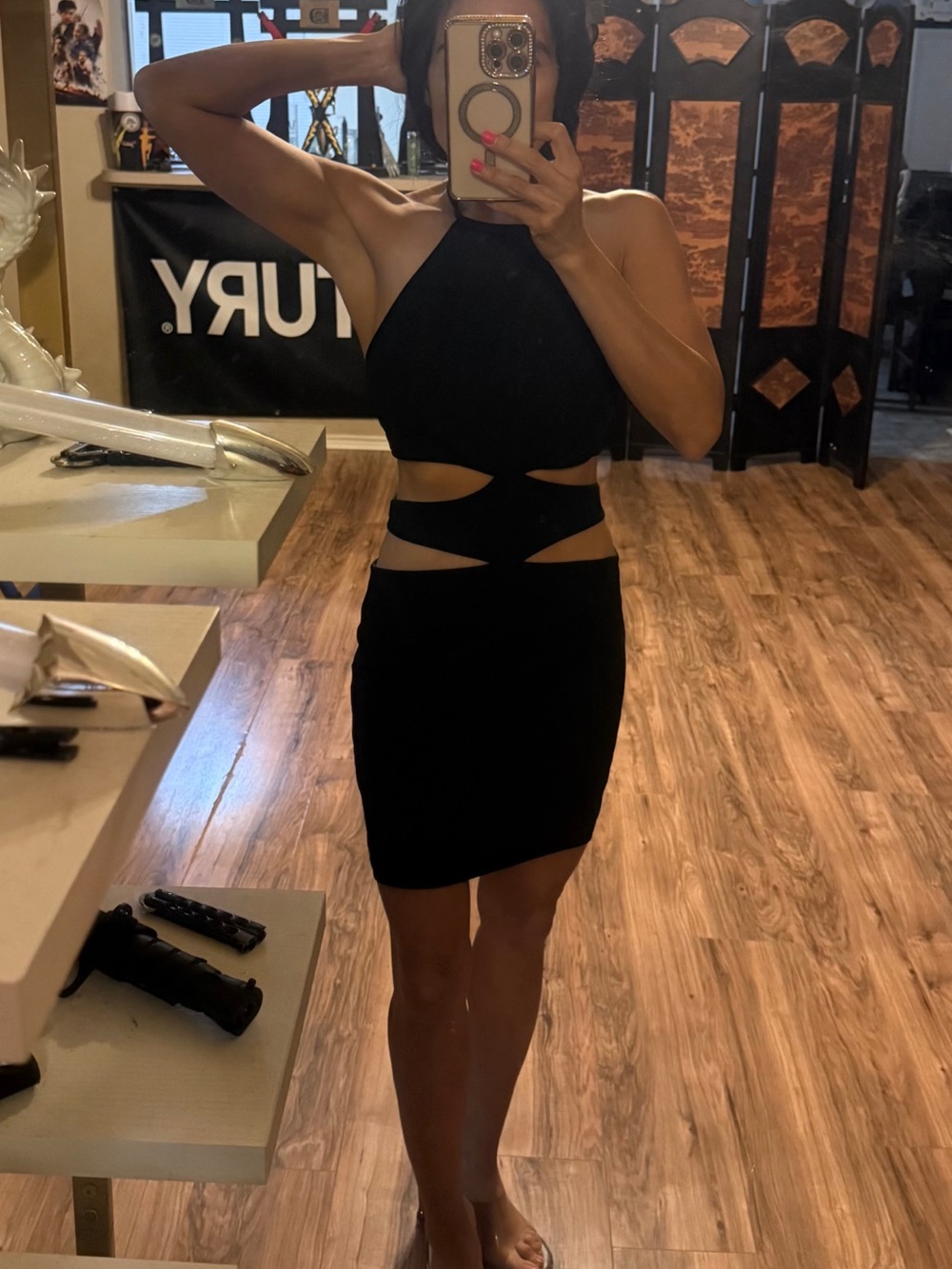 Forever 21 Women’s Black Cutout Halter Bodycon Dress